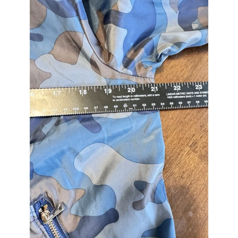 CiSono Originals Blue Camouflage Full Zip Jacket Womens Sz Large Wind Breaker